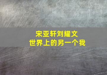 宋亚轩刘耀文 世界上的另一个我